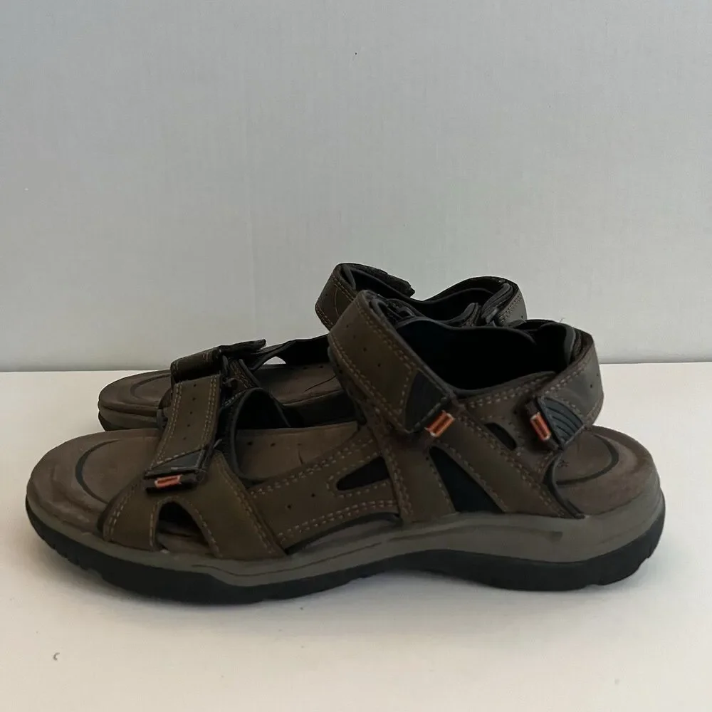 Earth Spirit Sandals Mens Brown Brett Active Strappy Faux Leather SZ US 10 EU 43
